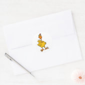 XX- Hilarisch Goofy Chicken Ronde Sticker (Envelop)