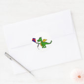 XX- Hilarische Dragon vliegende vlieger Ronde Sticker (Envelop)