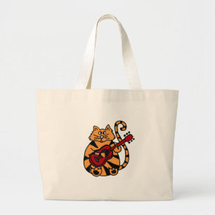 XX- Kat-speelgitaarontwerp Grote Tote Bag