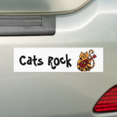 XX- Kattenspelerende Gitarontwerp Bumpersticker (Op auto)