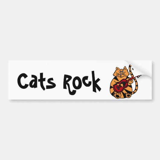 XX- Kattenspelerende Gitarontwerp Bumpersticker (Voorkant)
