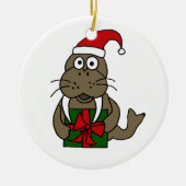 XX- Kerstloopse Cartoon Keramisch Ornament (Voorkant)