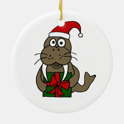 XX- Kerstloopse Cartoon Keramisch Ornament (Achterkant)