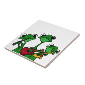 XX- Kikkers die muziek afspelen Cartoon Tegeltje (Zijkant)