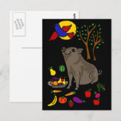 XX- Kunstontwerp voor varkensvlees en fruitfolk Briefkaart (Voorkant / Achterkant)