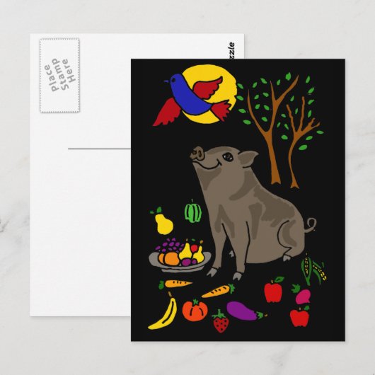 XX- Kunstontwerp voor varkensvlees en fruitfolk Briefkaart (Voorkant / Achterkant)