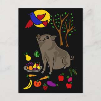 XX- Kunstontwerp voor varkensvlees en fruitfolk Briefkaart