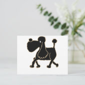 XX - Kute Black Poodle Design Briefkaart (Staand voorkant)