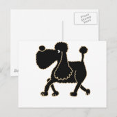 XX - Kute Black Poodle Design Briefkaart (Voorkant / Achterkant)