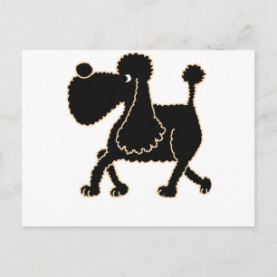 XX - Kute Black Poodle Design Briefkaart