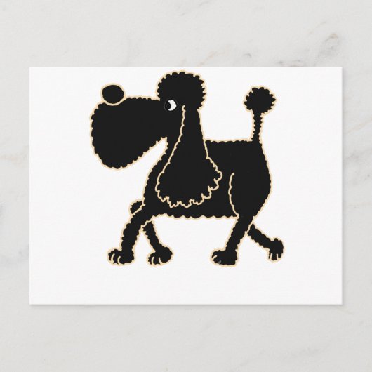 XX - Kute Black Poodle Design Briefkaart (Voorkant)