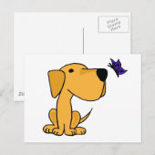 XX- Labrador Retriever die Butterfly Cartoon bekij Briefkaart (Voorkant / Achterkant)