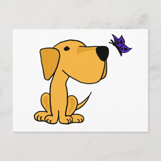 XX- Labrador Retriever die Butterfly Cartoon bekij Briefkaart (Voorkant)