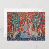 XX- Lady en Unicorn Tapestry Art Design Briefkaart (Voorkant / Achterkant)