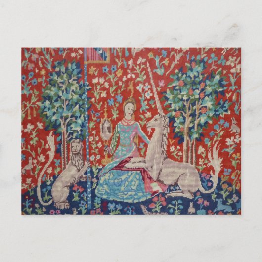 XX- Lady en Unicorn Tapestry Art Design Briefkaart (Voorkant)