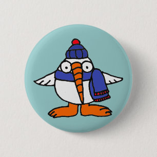 XX- Magnificante Cartoon Snowbird Ronde Button 5,7 Cm