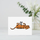 XX- Muis op de Cartoon Cat Stomach Briefkaart (Staand voorkant)