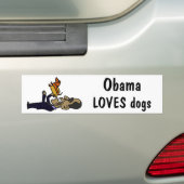 XX- Obama LOVES Dogs Bumpersticker (Op auto)