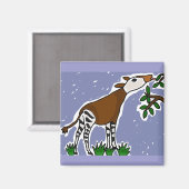 XX- Okapi Art Cartoon Magneet (Voorkant / Achterkant)