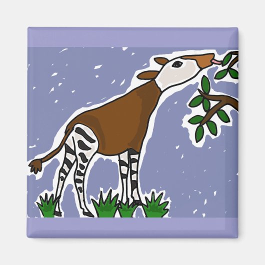 XX- Okapi Art Cartoon Magneet (Voorkant)