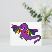 XX - Paarse draak Briefkaart (Staand voorkant)