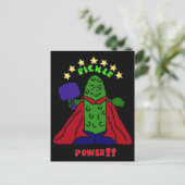 XX- Pickle Power Superheld Pickleball Cartoon Briefkaart (Staand voorkant)