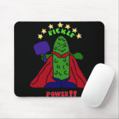 XX- Pickle Power Superheld Pickleball Cartoon Muismat (Met muis)