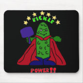 XX- Pickle Power Superheld Pickleball Cartoon Muismat (Voorkant)