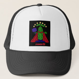 XX- Pickle Power Superheld Pickleball Cartoon Trucker Pet