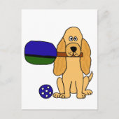 XX- Pickleball Cocker Spaniel Cartoon Briefkaart (Voorkant)