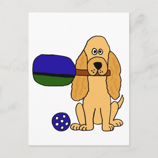 XX- Pickleball Cocker Spaniel Cartoon Briefkaart (Voorkant)