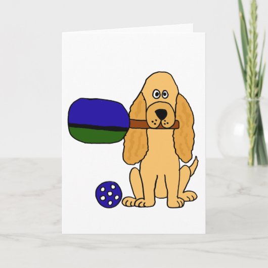 XX- Pickleball Cocker Spaniel Cartoon Kaart (Voorkant)