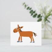 XX- Primitive Art Horse Cartoon Briefkaart (Staand voorkant)