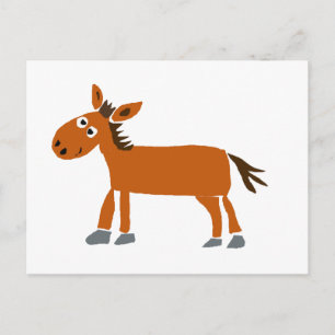 XX- Primitive Art Horse Cartoon Briefkaart