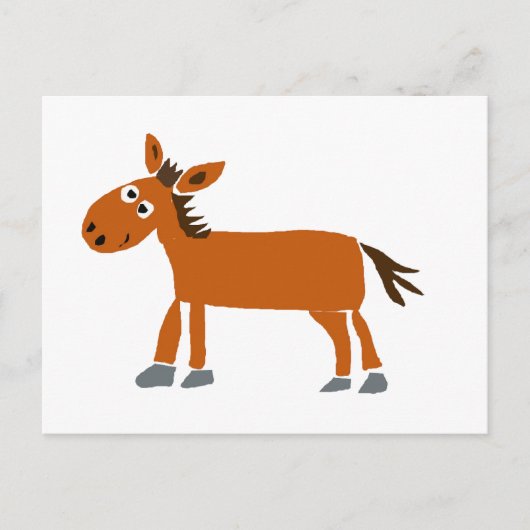 XX- Primitive Art Horse Cartoon Briefkaart (Voorkant)