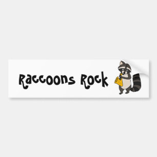 XX- Raccoon Spelsaxofone-Cartoon Bumpersticker
