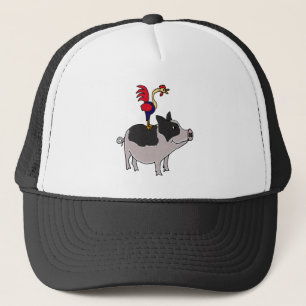 XX- Rooster op een Cartoon van de Varkens van de P Trucker Pet