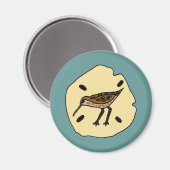XX- Sandpiper op een Sanddollar Beach Design Magneet (Voorkant / Achterkant)