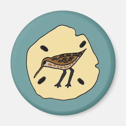 XX- Sandpiper op een Sanddollar Beach Design Magneet (Voorkant)