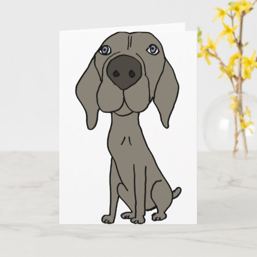 XX- Schattige Weimaraner Ontwerp Kaart (Gele Bloem)