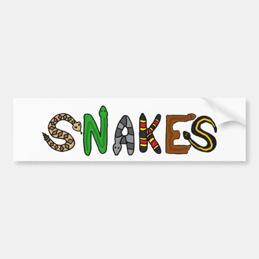 XX- Snakes Letters Art Bumpersticker (Voorkant)