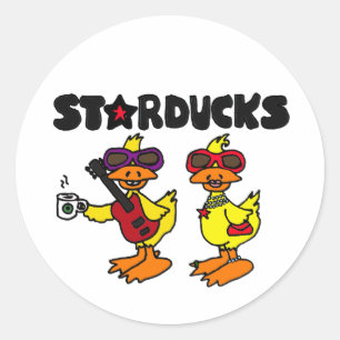 XX- Starducks Duck Cartoon Ronde Sticker