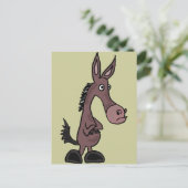 XX- Stubborn Mule of Donky Cartoon Briefkaart (Staand voorkant)