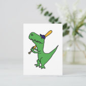 XX- T-rex Dinosaur die honkbal speelt Briefkaart (Staand voorkant)