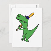 XX- T-rex Dinosaur die honkbal speelt Briefkaart (Voorkant / Achterkant)