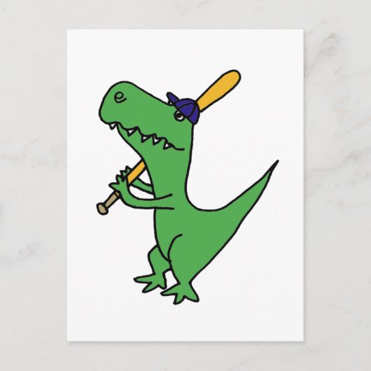 XX- T-rex Dinosaur die honkbal speelt Briefkaart (Voorkant)
