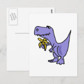 XX- T-Rex Dinosaur Eating Banana Cartoon Briefkaart (Voorkant / Achterkant)