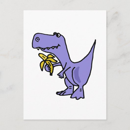 XX- T-Rex Dinosaur Eating Banana Cartoon Briefkaart (Voorkant)