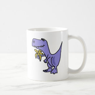 XX- T-Rex Dinosaur Eating Banana Cartoon Koffiemok