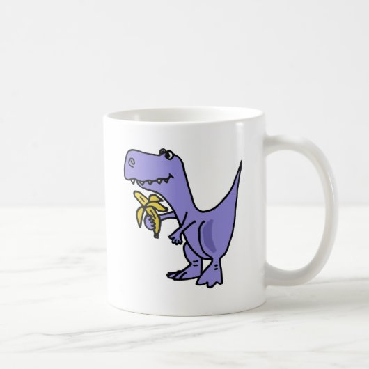 XX- T-Rex Dinosaur Eating Banana Cartoon Koffiemok (Rechts)